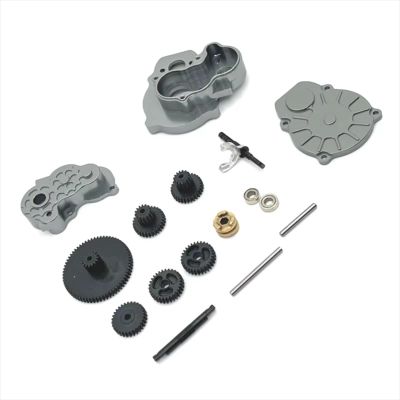 RC Car Accessories for FMS Xiaoqi Crusher Suitable for FCX24 for FCX18 K5 1/24 Metal Upgraded Version Dual Speed Transmission Remote Control Car Upgrade Parts(Gray)