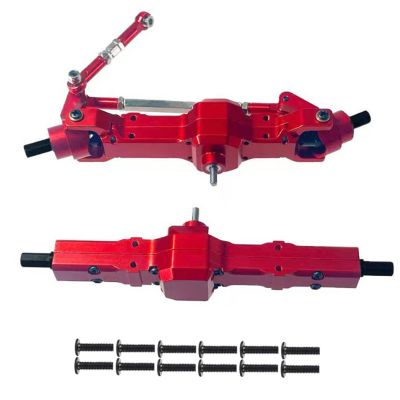 1:16 RC Car Front and Rear Axle Set Repair Parts Accessories Professional DIY Modified Easy Installation Metal for WPL C14, Red