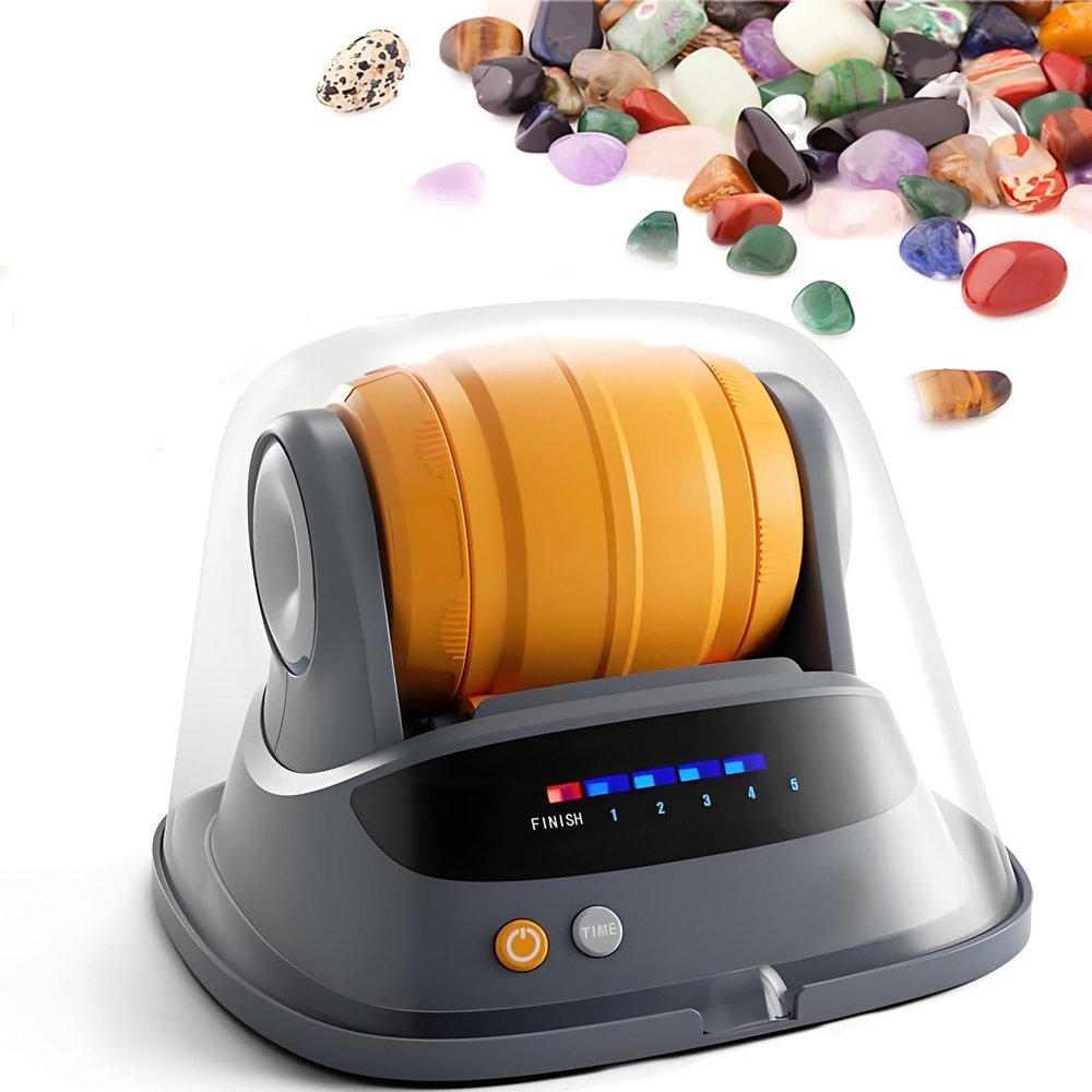 YXKJZHF Stone Polishing Kit, Rock Tumbler Kit, with Polishing Grits, Rock Polisher, Professional Gemstones DIY Stone Polishing Toy