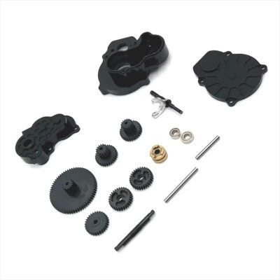 RC Car Accessories for FMS Xiaoqi Crusher Suitable for FCX24 for FCX18 K5 1/24 Metal Upgraded Version Dual Speed Transmission Remote Control Car Upgrade Parts(Black)