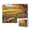 Cafemira Adult Jigsaw Puzzle 500 Pcs,Two Hedgehogs in The Field,Relieve Stress and Enjoy The Fun of Solving Puzzles,Every Piece is Unique,Vibrant and Unique,Ideal for Relaxation and Family Fun view 2