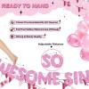 Fulmoon 18th Birthday Decorations Banner for Girls Boy Pre Strung Awesome Since 2008 Glitter Banner Happy Funny 18 Year Old Birthday Decorations 18th Anniversary Party(Pink) view 3