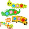 3PC Fidget Popper Sensory Toys for Toddlers Girls, Easter Basket Stuffer Boys Gifts Goodie Bags Airplane Travel Activities Pop it Fidget Toys for 12+ Month Babies 1 2 3 Year Old Valentine Day Gift view 1