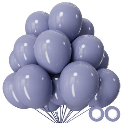 110pcs Dusty Blue Balloon 12 Inch, Blue Latex Balloons for Birthday Party Baby Shower Wedding(with 2 Ribbons).