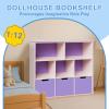 1:12 Scale Dollhouse Bookshelf, Elegant Doll House Book Shelf with Functional Storage, Perfect Doll House Accessories for Living Room or Bedroom view 2