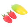 VICASKY 3pcs Musical Fruit Maracas Safe Simulation Fruit Percussion Instruments Mango Strawberry for Early Music Education and Interactive Play Lightweight Portable view 1