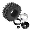2.2'' Crawler Tires and Beadlock Wheels(4pcs) OD 130 * 55mm Compatible with SCX10 90047 D90 TF2 CC01 TRX4(Titanium) view 2