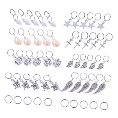 CTIRCHIU 50pcs Metal Hair Braid Rings Hair Jewelry Star Braid Rings DIY Decor Accessories