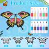 Seenelling 44 Pcs Flying Butterfly Craft Kit with 32 Wind up Butterflies and 12 Color Pens People Painting White Paper Butterflies DIY Toy for Party Game School Activity Birthday Gift (Style 2) view 2
