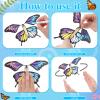 Seenelling 44 Pcs Flying Butterfly Craft Kit with 32 Wind up Butterflies and 12 Color Pens People Painting White Paper Butterflies DIY Toy for Party Game School Activity Birthday Gift (Style 2) view 3