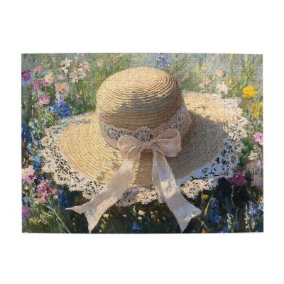 Cafemira Hats On The Grass,500 Pcs Wooden Jigsaw Puzzles for Adults,Relax and Enjoy The Fun of Solving Puzzles,Exercise Hands On Ability and Thinking Patience,Gifts for Friends and Family