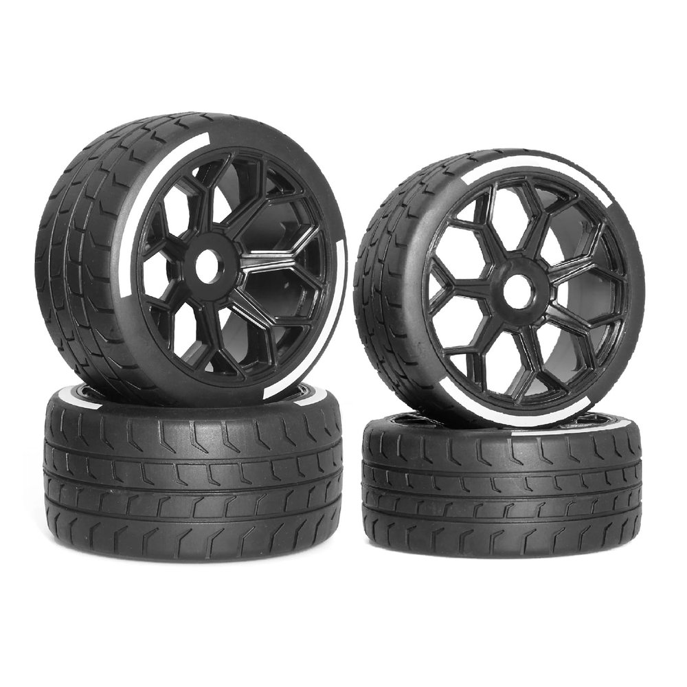 1/7 RC Tires and Wheels Set4pcs17mm Hex Upgrade Parts Compatible with 1:7 Model Car Truck