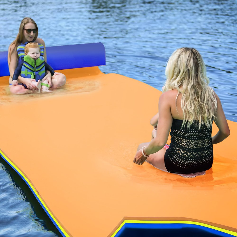 3 Layers XPE Foam Floating Mat Water Mat, 7/9/12/18 Ft Tear-Resistant Lily Pad Lilly Pad Water Matt, Lily Pad Floating Swim Mat for Lake, Ocean, Beach, River