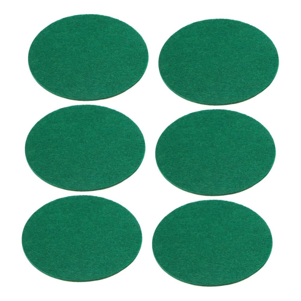 BESPORTBLE 6pcs Green Self-Adhesive Air Hockey Felt Pads for Goal Handles and Paddles Replacement Stickers for Enhanced
