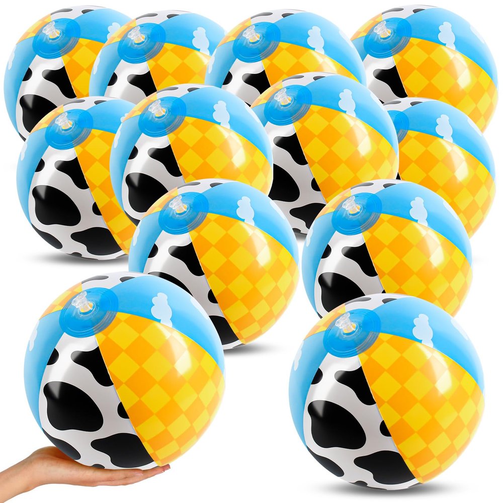 12PCS Beach Ball Set-8 Inch Toy-Inspire Game Themed Inflatable Balls for Kids Inspired by Popular Animated Movies,Perfect for Beach Party Games,Summer Pool Fun,Birthday Favors,Classroom Prizes