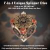 DND Spinner Dice - 7-in-1 Metal Dice Set with 3D Relief Dragon Design | Unique Spinner Design for Dungeons & Dragons | Fantasy RPG Polyhedral Dice Set for D&D Players & DM (Ancient Bronze) view 4
