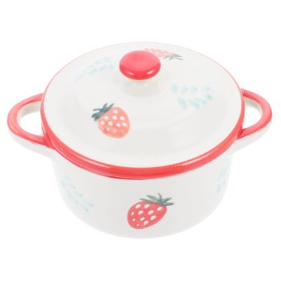 SWOOMEY Creative Hand-painted Ceramic Steamed Bowl with Lid Adorable Multi-functional Design for Food Soups and Snacks Durable and Easy to Clean