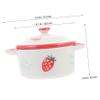 SWOOMEY Creative Hand-painted Ceramic Steamed Bowl with Lid Adorable Multi-functional Design for Food Soups and Snacks Durable and Easy to Clean view 3