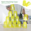 byepica 48 Pcs Stacking Cups Set, Speed Training Game for Family Competition, Plastic Stacking Cups, Red+Blue+Green+Yellow view 4