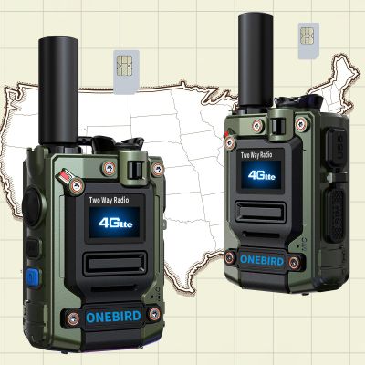 Global-walkie-Talkie-Unlimited-Range-radios-Long Range walkie talkies Cards-radios Unlimited Range with sim Cards-Out of State walkie-Talkie ptt Button-Two Way Talk Talkie-2Pack Dark Green