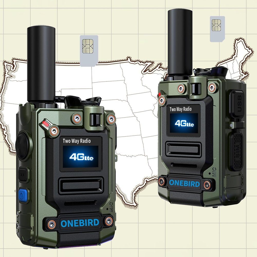 Global-walkie-Talkie-Unlimited-Range-radios-Long Range walkie talkies Cards-radios Unlimited Range with sim Cards-Out of State walkie-Talkie ptt Button-Two Way Talk Talkie-2Pack Dark Green