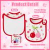 2ooya Cotton Waterproof Baby Bibs - 24Pcs Pink Adjustable Hook Loop Closure Food Bib Newborn Babies Infant Bibs Keepsake Baby Gift for Baby Girls Feeding Drooling Eating Teething, 6-12 Months view 3