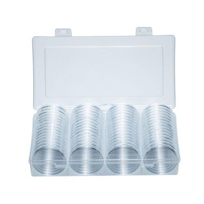 60pcs 40mm Round Coin Case For Display Silver Dollar Display Cases Transparents Commemorative Medals Storage Box