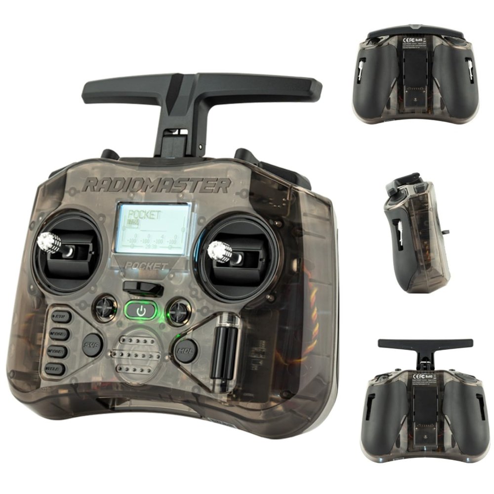 HTLNUZD Radiomaster Pocket Hall Gimbal Transmitter Remote Control Lightweight, Portable, Foldable Antenna, ELRS Mode 2 for RC Drones & Models