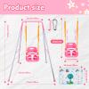 3-in-1 Toddler Swing Set, Metal A-Frame Hammock Chair Stand, Foldable Baby Swing Frame, Easy to Assemble & Store, Indoor/Outdoor Swing Stand for Toddler Baby Jumper Chair (Pink) view 2