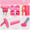 3-in-1 Toddler Swing Set, Metal A-Frame Hammock Chair Stand, Foldable Baby Swing Frame, Easy to Assemble & Store, Indoor/Outdoor Swing Stand for Toddler Baby Jumper Chair (Pink) view 3