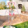 3-in-1 Toddler Swing Set, Metal A-Frame Hammock Chair Stand, Foldable Baby Swing Frame, Easy to Assemble & Store, Indoor/Outdoor Swing Stand for Toddler Baby Jumper Chair (Pink) view 4