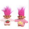 2 PCS Retro Lucky Troll Dolls in Hand-Knit Sweaters - Colorful, Adorable, Great for Collections, School Projects, Crafts & Party Favors (pink2) view 1
