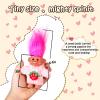 2 PCS Retro Lucky Troll Dolls in Hand-Knit Sweaters - Colorful, Adorable, Great for Collections, School Projects, Crafts & Party Favors (pink2) view 3