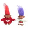 2 PCS Retro Lucky Troll Dolls in Hand-Knit Sweaters - Colorful, Adorable, Great for Collections, School Projects, Crafts & Party Favors (red&White) view 1