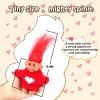 2 PCS Retro Lucky Troll Dolls in Hand-Knit Sweaters - Colorful, Adorable, Great for Collections, School Projects, Crafts & Party Favors (red&White) view 3