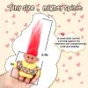 2 PCS Retro Lucky Troll Dolls in Hand-Knit Sweaters - Colorful, Adorable, Great for Collections, School Projects, Crafts & Party Favors (red&Yellow) view 3