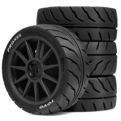 4PCS 68MM 1/10 RC On Road Tyres For 1/10 Scale RC Drift Cars Tamiya TT01 TT02 XV01 TA06 PTG2 HPI KYOSHO FW06 HSP TA06 A959 Traxxas W212 /Hex:12mm (Black)