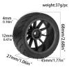 4PCS 68MM 1/10 RC On Road Tyres For 1/10 Scale RC Drift Cars Tamiya TT01 TT02 XV01 TA06 PTG2 HPI KYOSHO FW06 HSP TA06 A959 Traxxas W212 /Hex:12mm (Black) view 2
