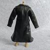 1/12 Scale Clothes Wired Faux Leather Windbreak Coat for 1:12 6inch Action Figure Doll (Black) view 4