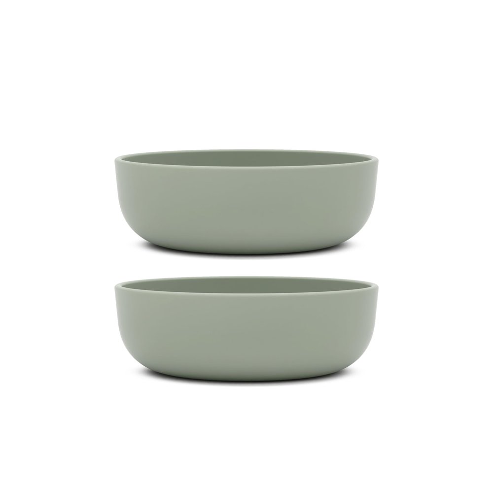 Lalo 2 Pack Silicone Bowls with Rigid Core - Non-toxic Grade Silicone Bowls for Toddlers and Kids Ages 12 Months+, BPA-Free, Dishwasher Safe, Non-suction