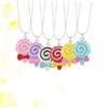 Abaodam 6pcs Cute Candy Color Lollipop Bowknot Necklaces for Girls Vibrant Resin Pendant Party Accessories for Festivals and Holidays view 4
