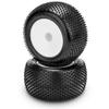 JConcepts 4107-101091 Siren - pink compound 2.2 stadium truck tire pre-mounted on 3354 view 1