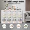 20 Pack Shoe Storage Box - Clear Plastic Shoe Organizerfor Closet Entryway - Thicken Stackable Shoe Rack - Functional Sneaker Containers, Toy Storage Organizer Bins, Easy to Assam view 2