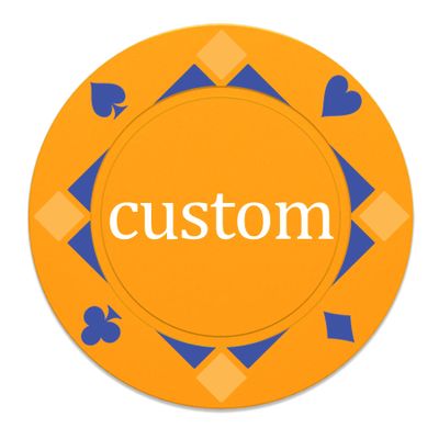 37mm Custom Poker Chips 100PCS, Personalized Drink Tokens Full-Color Double Sided Printing, Gambling Casino Chips Set with 9 Colors, Customized Drink Chips for Bar, Club, Wedding, Events (Orange)