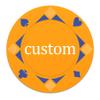 37mm Custom Poker Chips 100PCS, Personalized Drink Tokens Full-Color Double Sided Printing, Gambling Casino Chips Set with 9 Colors, Customized Drink Chips for Bar, Club, Wedding, Events (Orange) view 1
