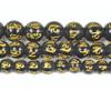 Black Buddhism Golden Mantra Bead Pick Size 8/10/12mm Necklace Bracelet DIY Makings,Golden,10mm 38pcs Beads view 1