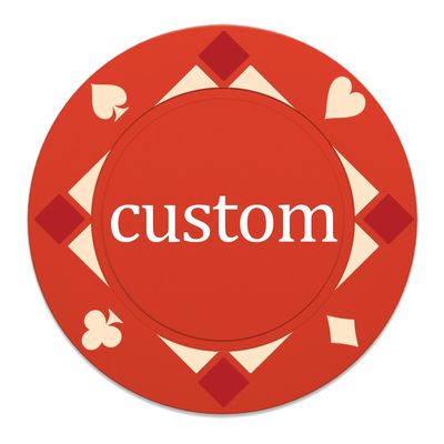 37mm Custom Poker Chips 100PCS, Personalized Drink Tokens Full-Color Double Sided Printing, Gambling Casino Chips Set with 9 Colors, Customized Drink Chips for Bar, Club, Wedding, Events (Red)