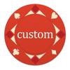 37mm Custom Poker Chips 100PCS, Personalized Drink Tokens Full-Color Double Sided Printing, Gambling Casino Chips Set with 9 Colors, Customized Drink Chips for Bar, Club, Wedding, Events (Red) view 1