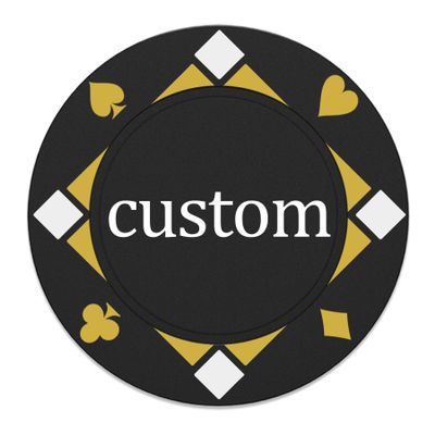 37mm Custom Poker Chips 100PCS, Personalized Drink Tokens Full-Color Double Sided Printing, Gambling Casino Chips Set with 9 Colors, Customized Drink Chips for Bar, Club, Wedding, Events (Black)