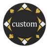 37mm Custom Poker Chips 100PCS, Personalized Drink Tokens Full-Color Double Sided Printing, Gambling Casino Chips Set with 9 Colors, Customized Drink Chips for Bar, Club, Wedding, Events (Black) view 1